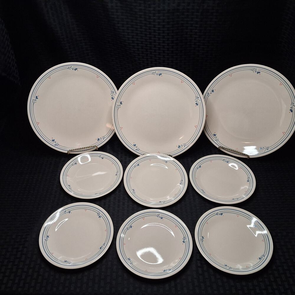 Corelle Country Violets Replacement Plates Lot of 9 Dinner & Bread Plates